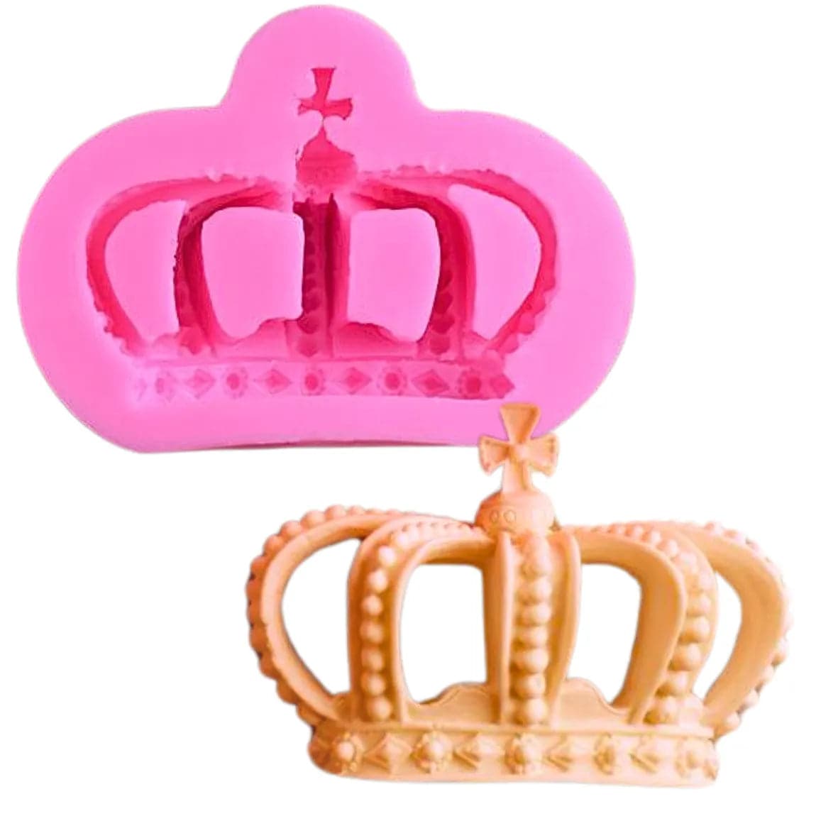 King Queen Royal Vintage Crown 2 - Silicone Fondant Gum Paste Mould - thebakingtools.com