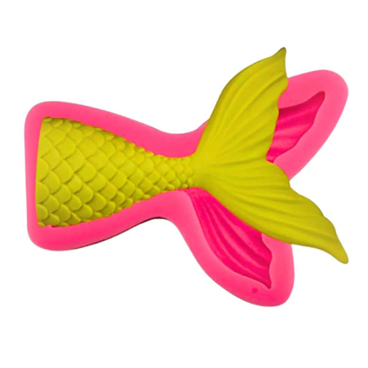 Large Mermaid Fish Tail Shaped Sea Ocean Themed Silicone Fondant Gum Paste Mould - thebakingtools.com