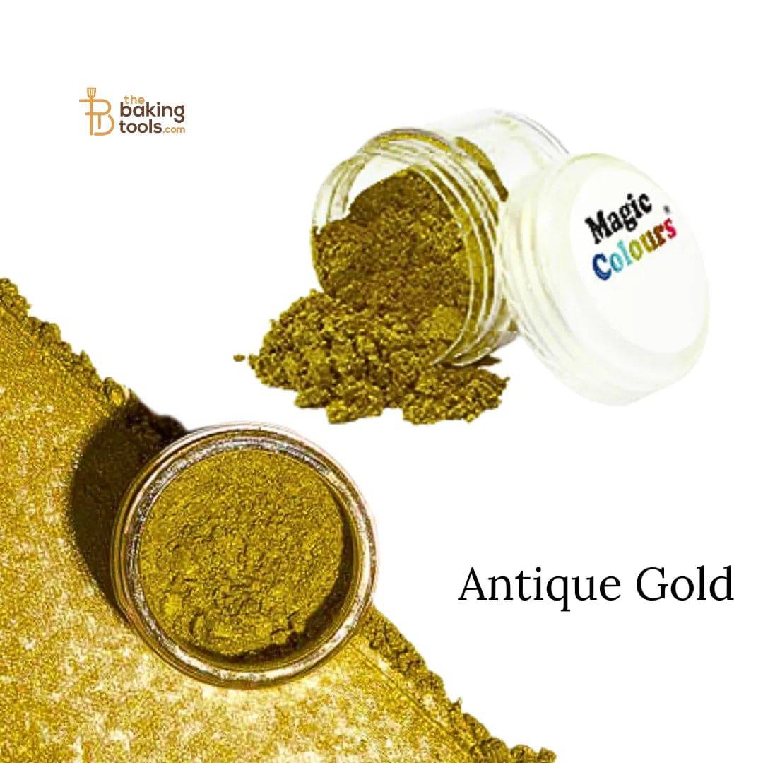 Magic Colours Edible Lustre - Antique Gold 10 ml - thebakingtools.com