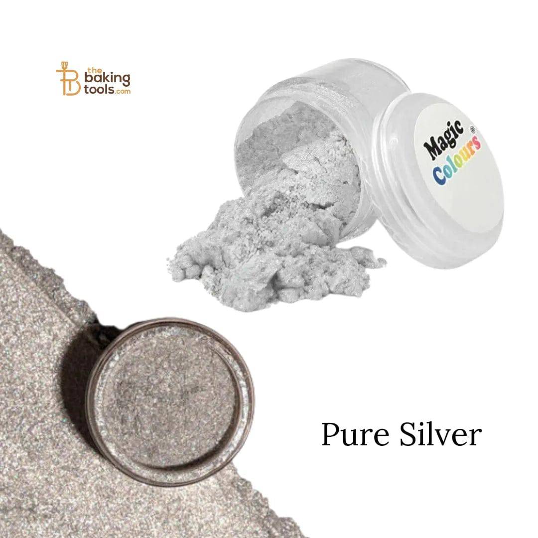 Magic Colours Edible Lustre - Pure Silver 10 ml - thebakingtools.com