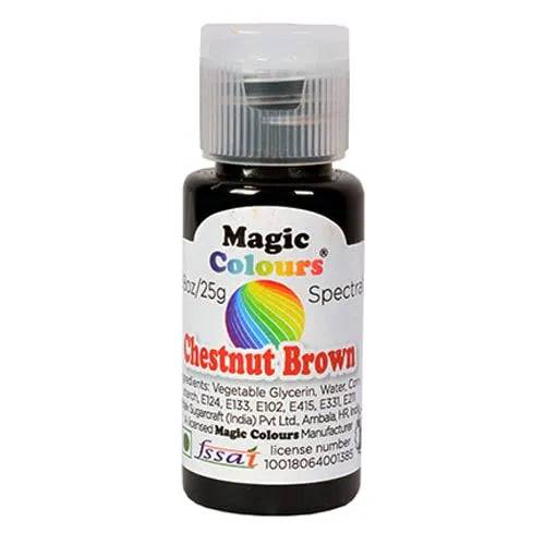 Magic Colours Spectral Mini Edible Gel Colours Chestnut Brown - thebakingtools.com