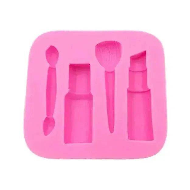 Makeup Themed Silicone Fondant Gum Paste Mould - thebakingtools.com