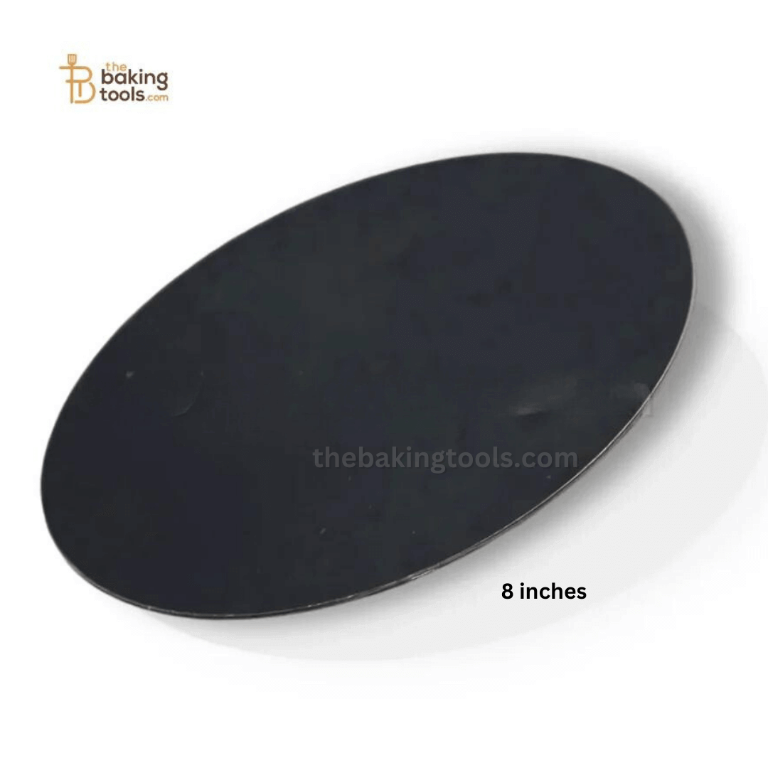 MDF Cake Base Round | Black Color - 8 inch | Pack of 10 - thebakingtools.com