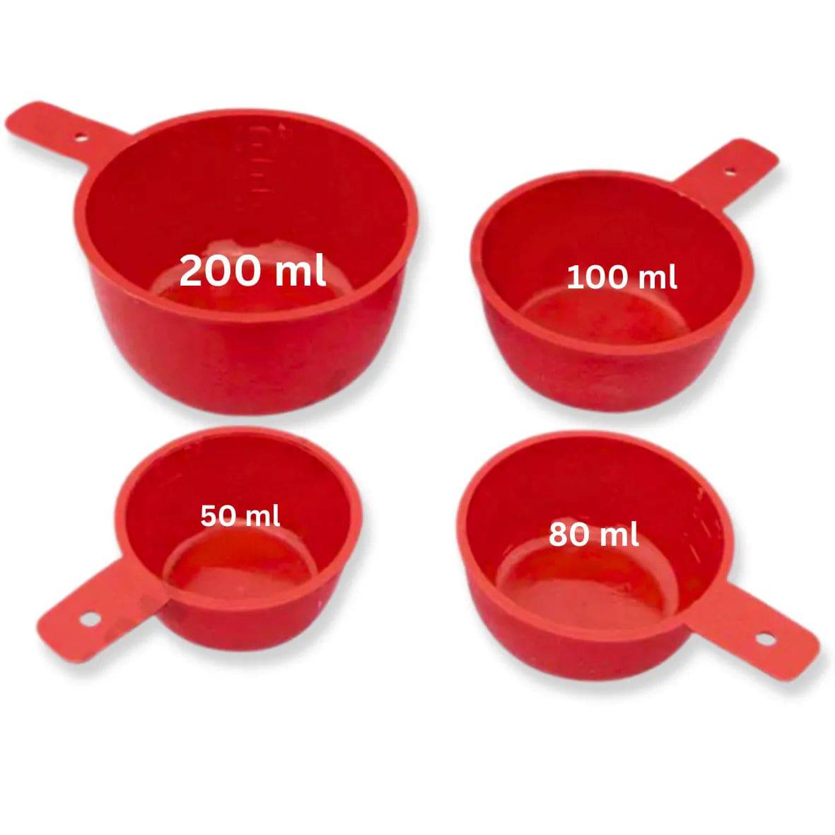 Measuring Cup Set of 4-Pieces Red - thebakingtools.com