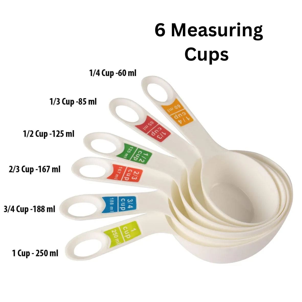 Measuring Cup & Spoon Set of 12 pcs | White | Flour Measuring Cups - thebakingtools.com