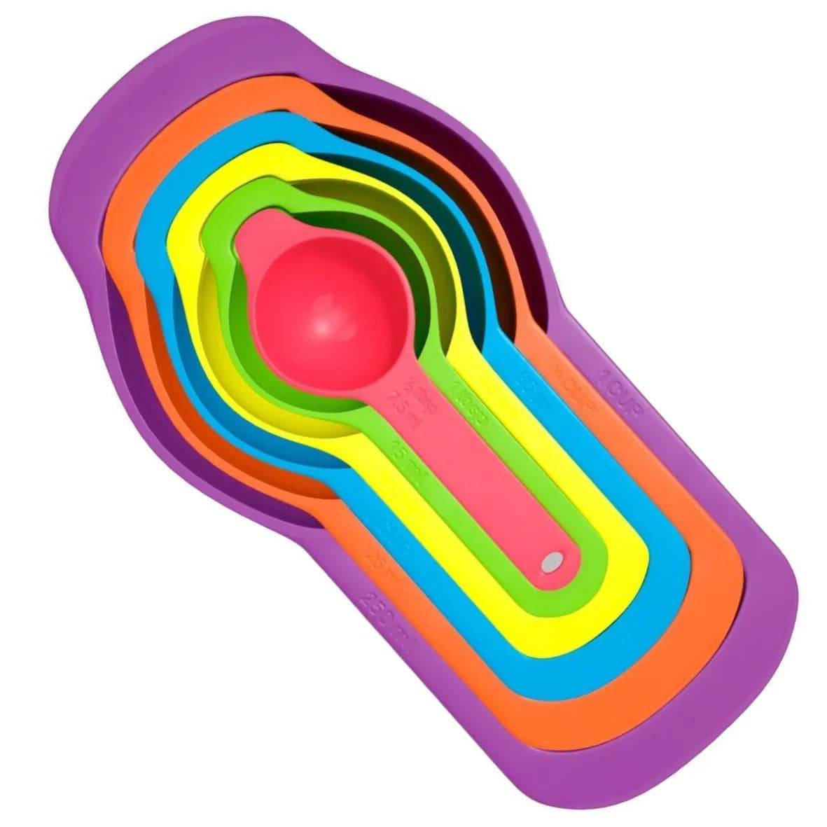 Measuring Spoon and Cup Set of 6-Pieces Multicolour - thebakingtools.com