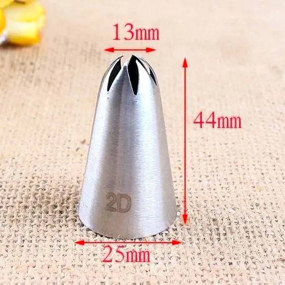 Medium Nozzle 2D | Closed Star Nozzle | For Swirls, Rose, Braids - thebakingtools.com