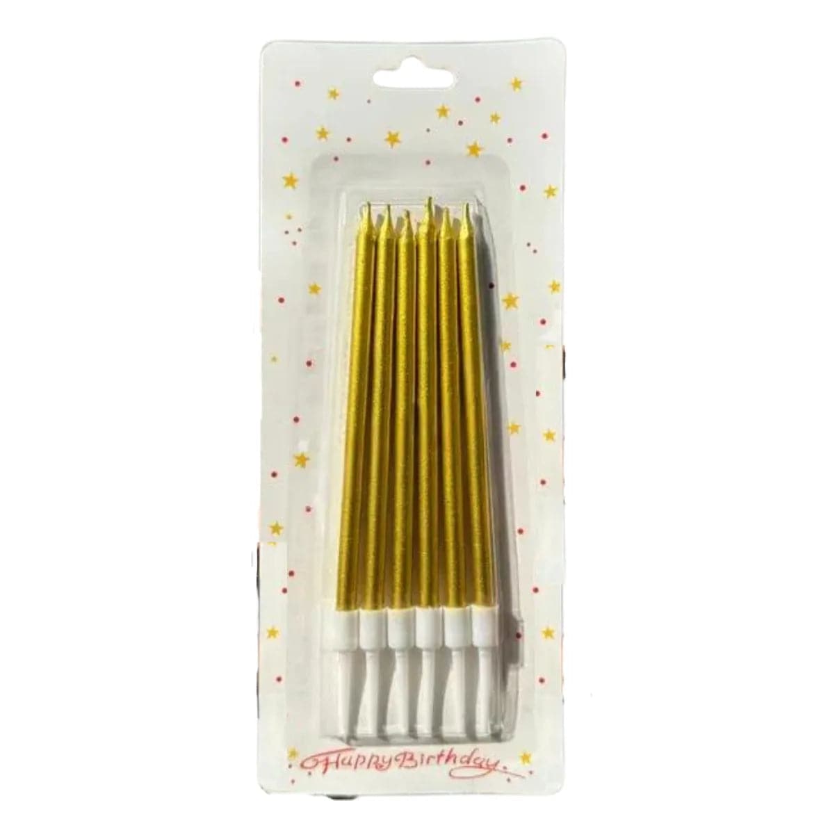 Metallic Golden Candles 6 Pc - thebakingtools.com