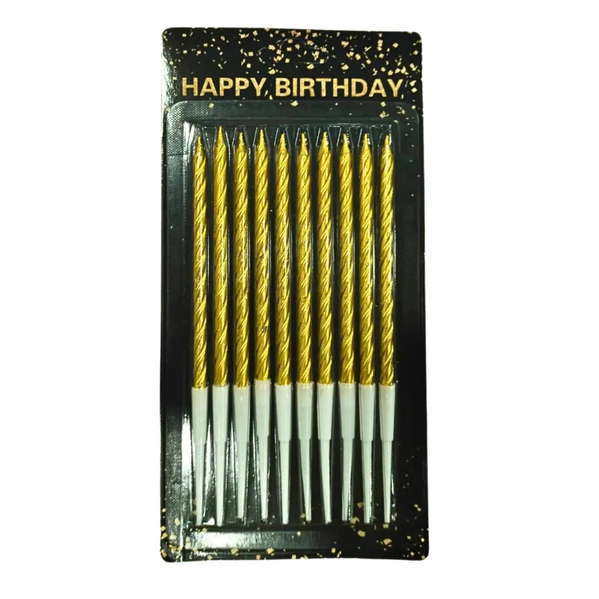 Metallic Golden Spiral Candle 10 Pc - thebakingtools.com