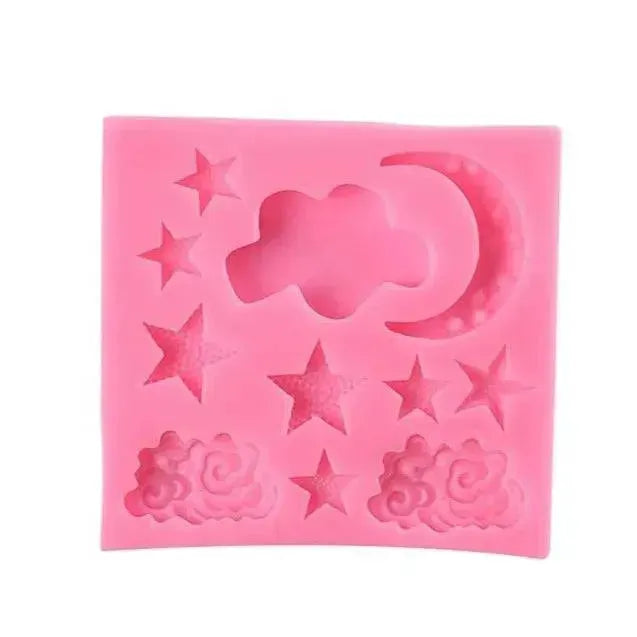 Moon Star Cloud - Silicone Fondant Gum Paste Mould - thebakingtools.com