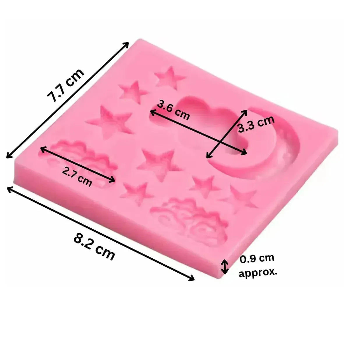 Moon Star Cloud - Silicone Fondant Gum Paste Mould - thebakingtools.com