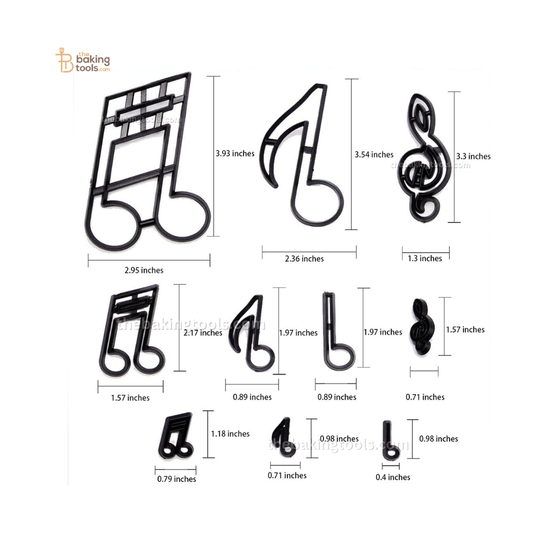 Music Notes Silhouette Cutter pack of 10 Pcs - thebakingtools.com