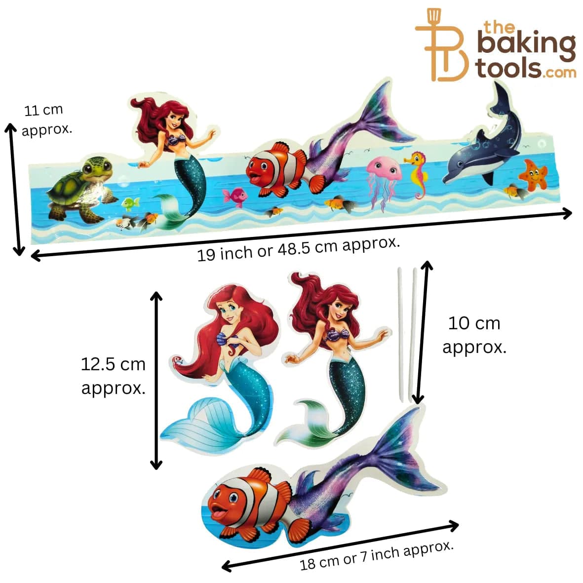 Ocean Sea Themed Mermaid Fencing Cake Topper - thebakingtools.com