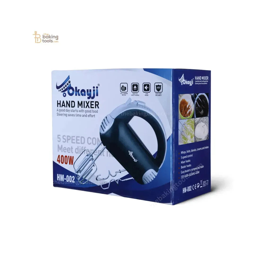 Okayji HM-002 400 Watt 5 Speed Hand Mixer - thebakingtools.com