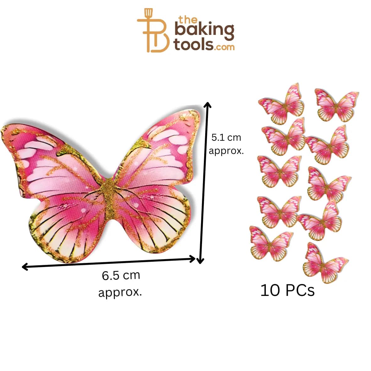 Paper Butterflies Cake Toppers Pack Of 10 - 019 - thebakingtools.com