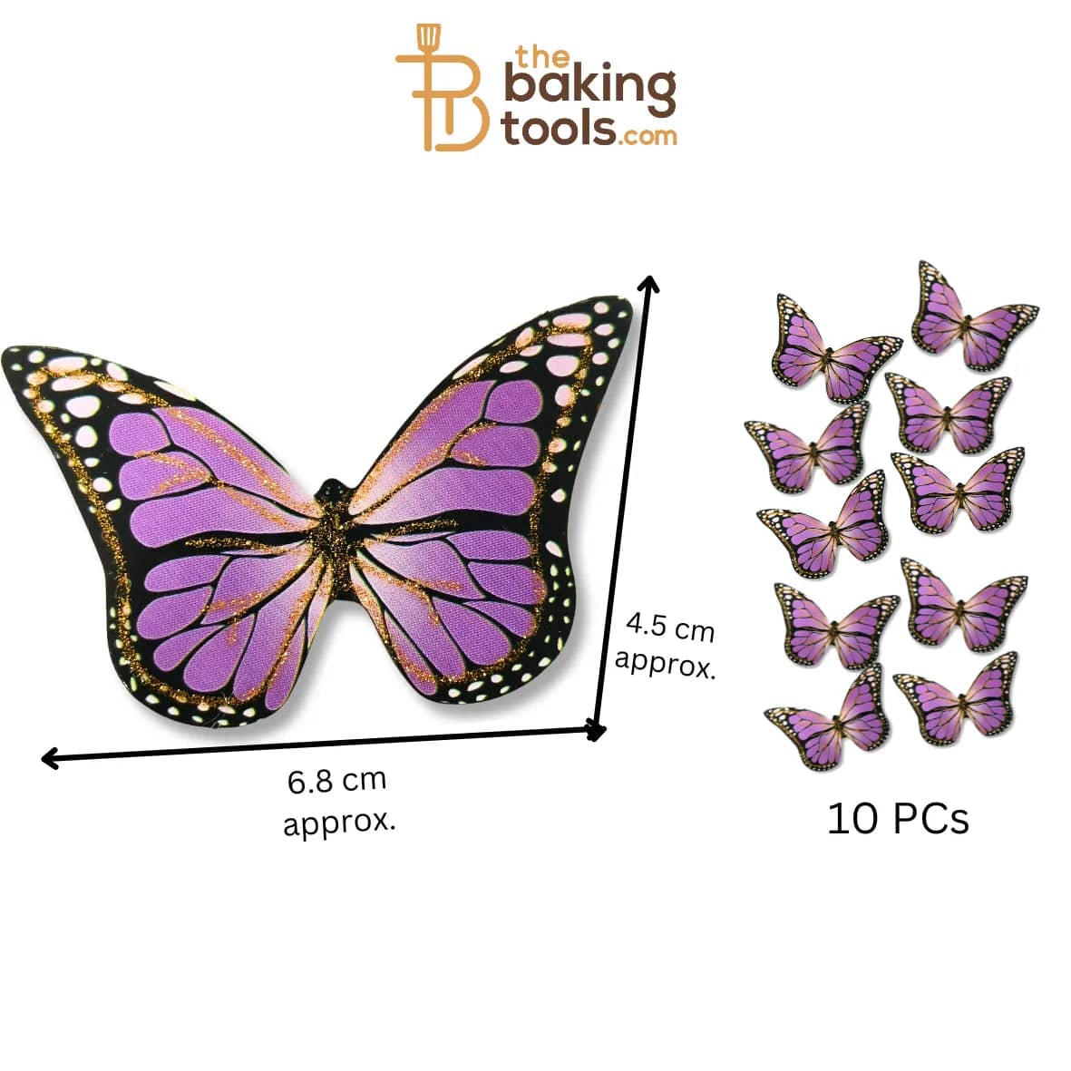 Paper Butterflies Cake Toppers Pack Of 10 - 020 - thebakingtools.com