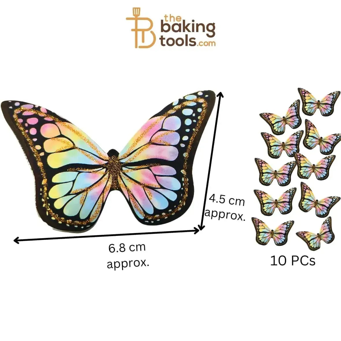 Paper Butterflies Cake Toppers Pack Of 10 - 021 - thebakingtools.com