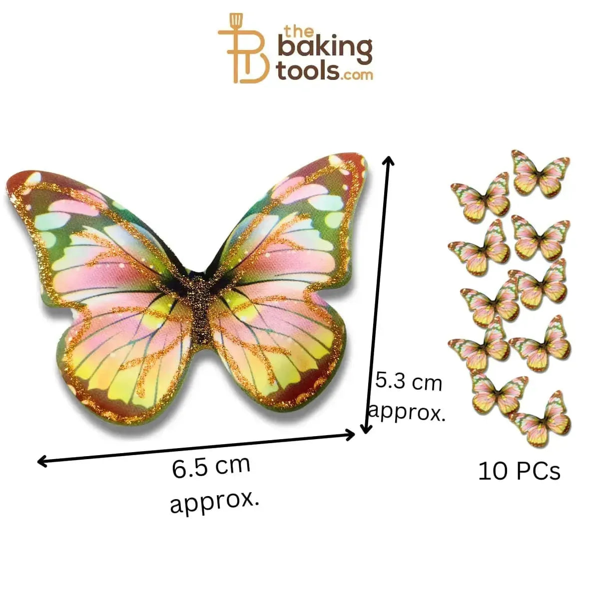 Paper Butterflies Cake Toppers Pack Of 10 - 022 - thebakingtools.com