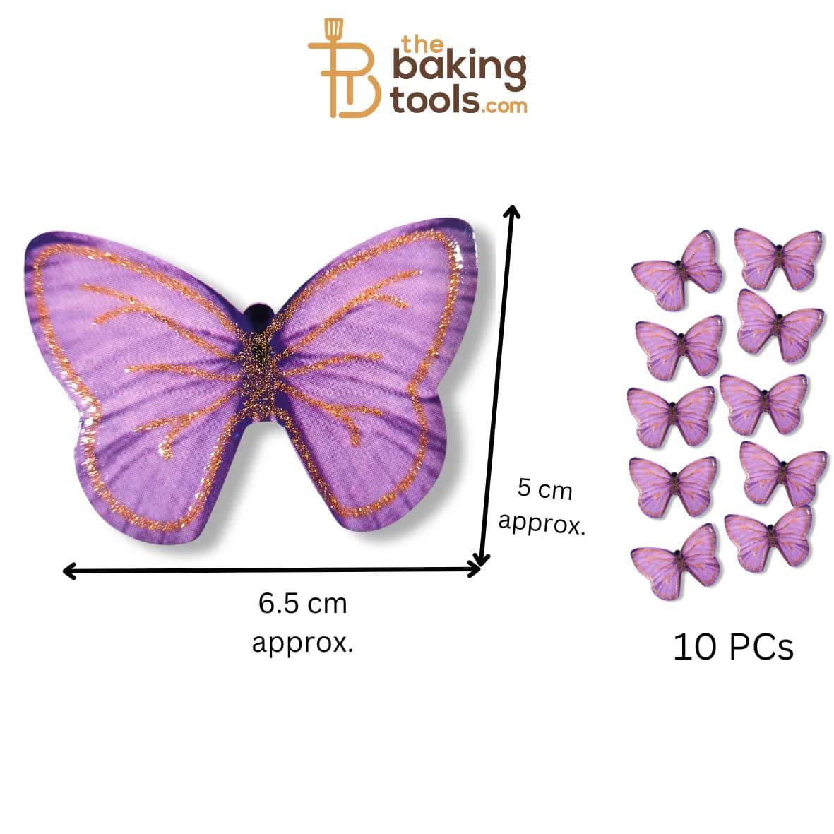 Paper Butterflies Cake Toppers Pack Of 10 - 024 - thebakingtools.com