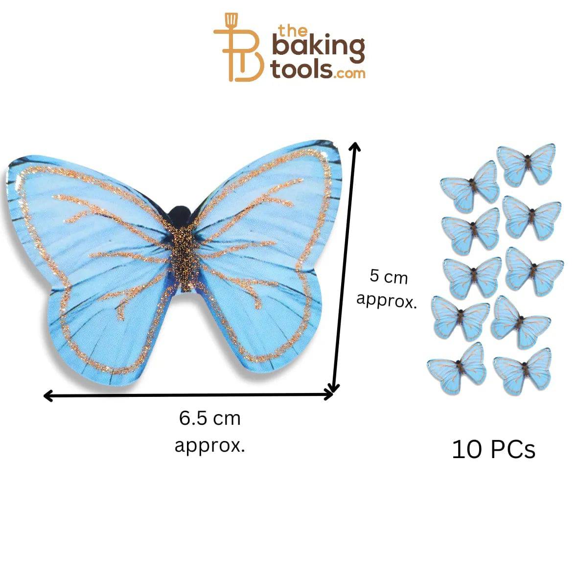 Paper Butterflies Cake Toppers Pack Of 10 - 025 - thebakingtools.com