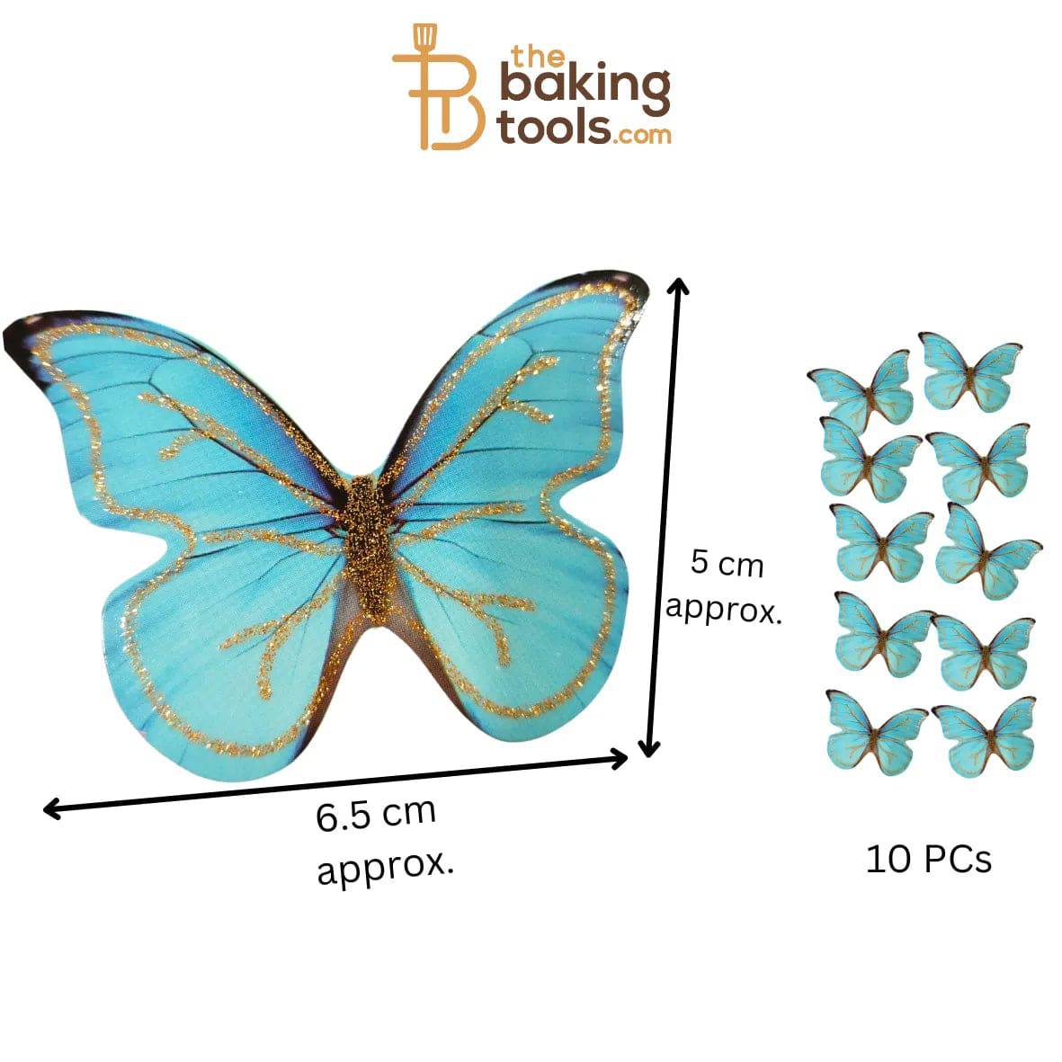 Paper Butterflies Cake Toppers Pack Of 10 - 030 - thebakingtools.com