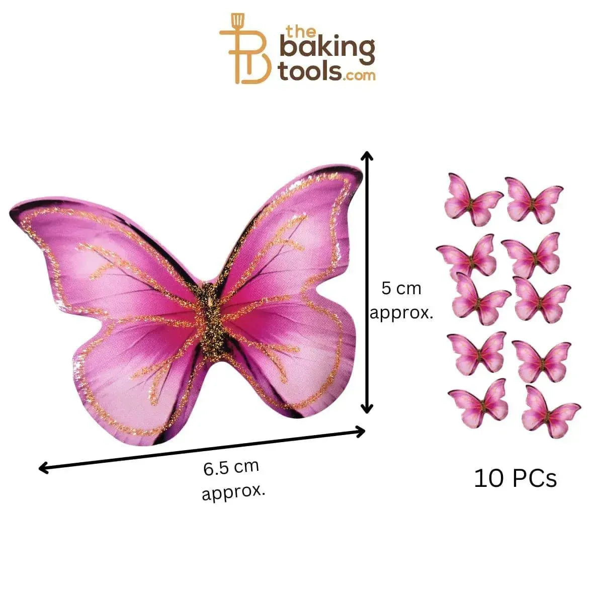 Paper Butterflies Cake Toppers Pack Of 10 - 033 - thebakingtools.com