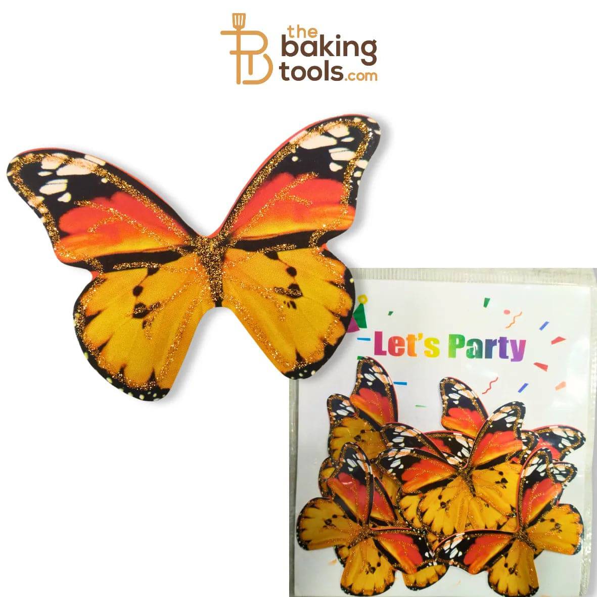 Paper Butterflies Cake Toppers Pack Of 10 - 037 - thebakingtools.com