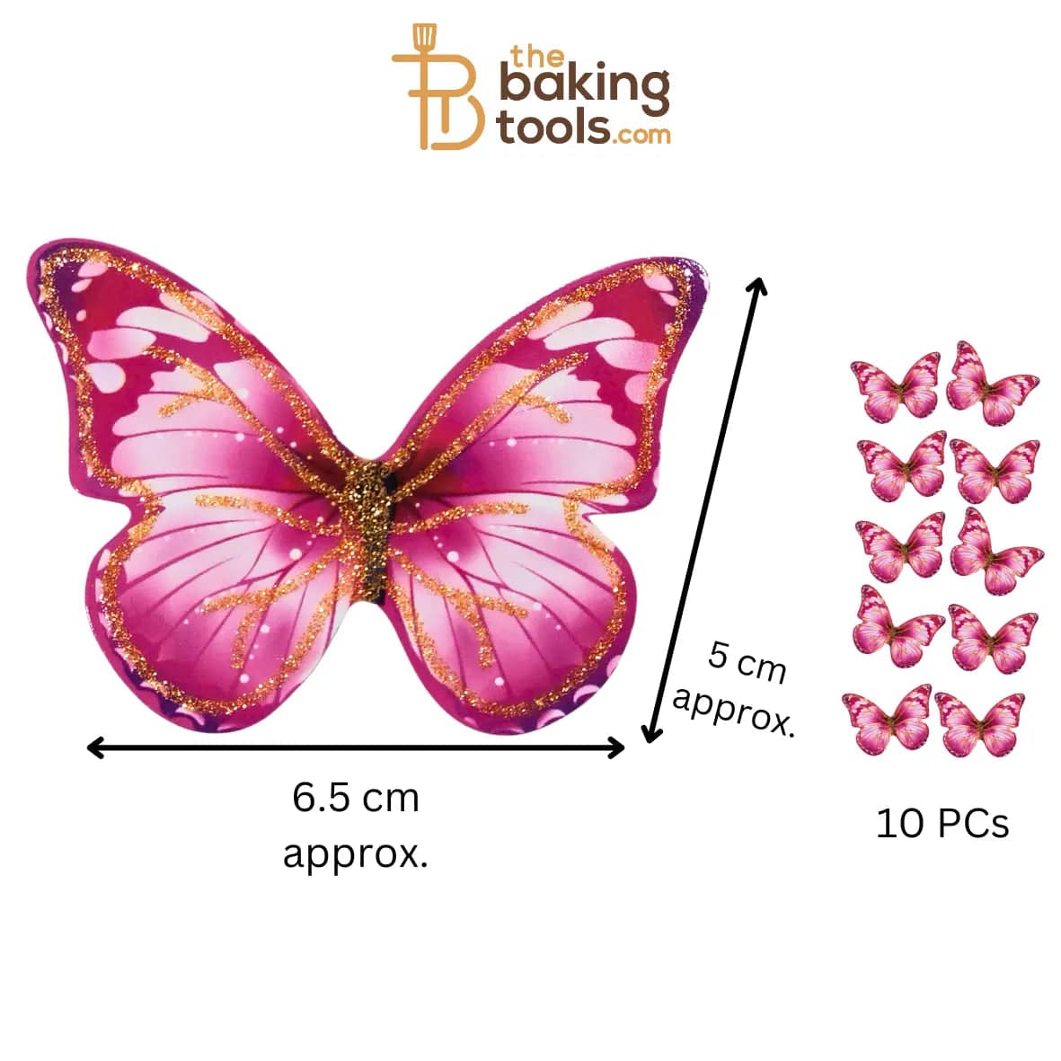 Paper Butterflies Cake Toppers Pack Of 10 - 039 - thebakingtools.com