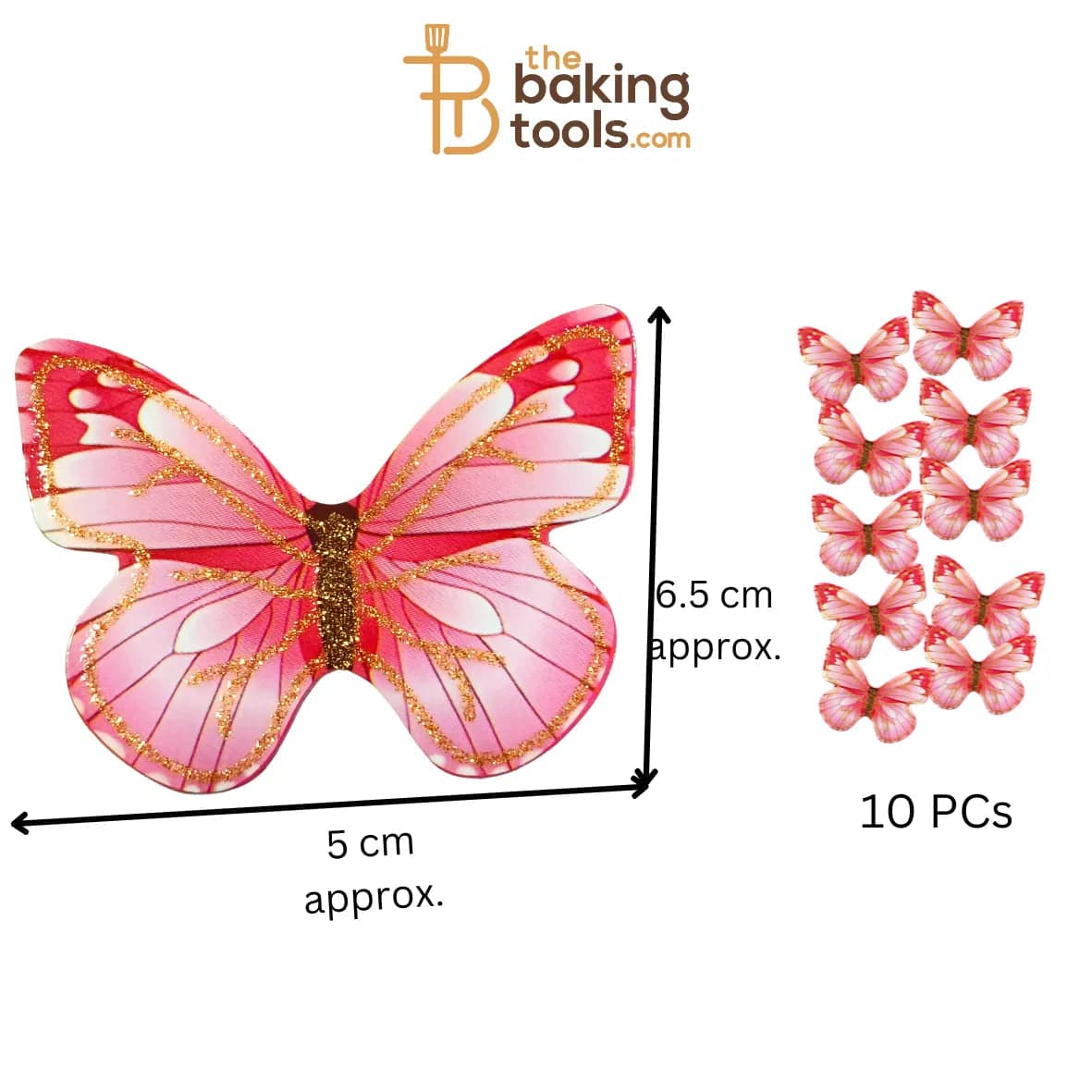 Paper Butterflies Cake Toppers Pack Of 10 - 040 - thebakingtools.com