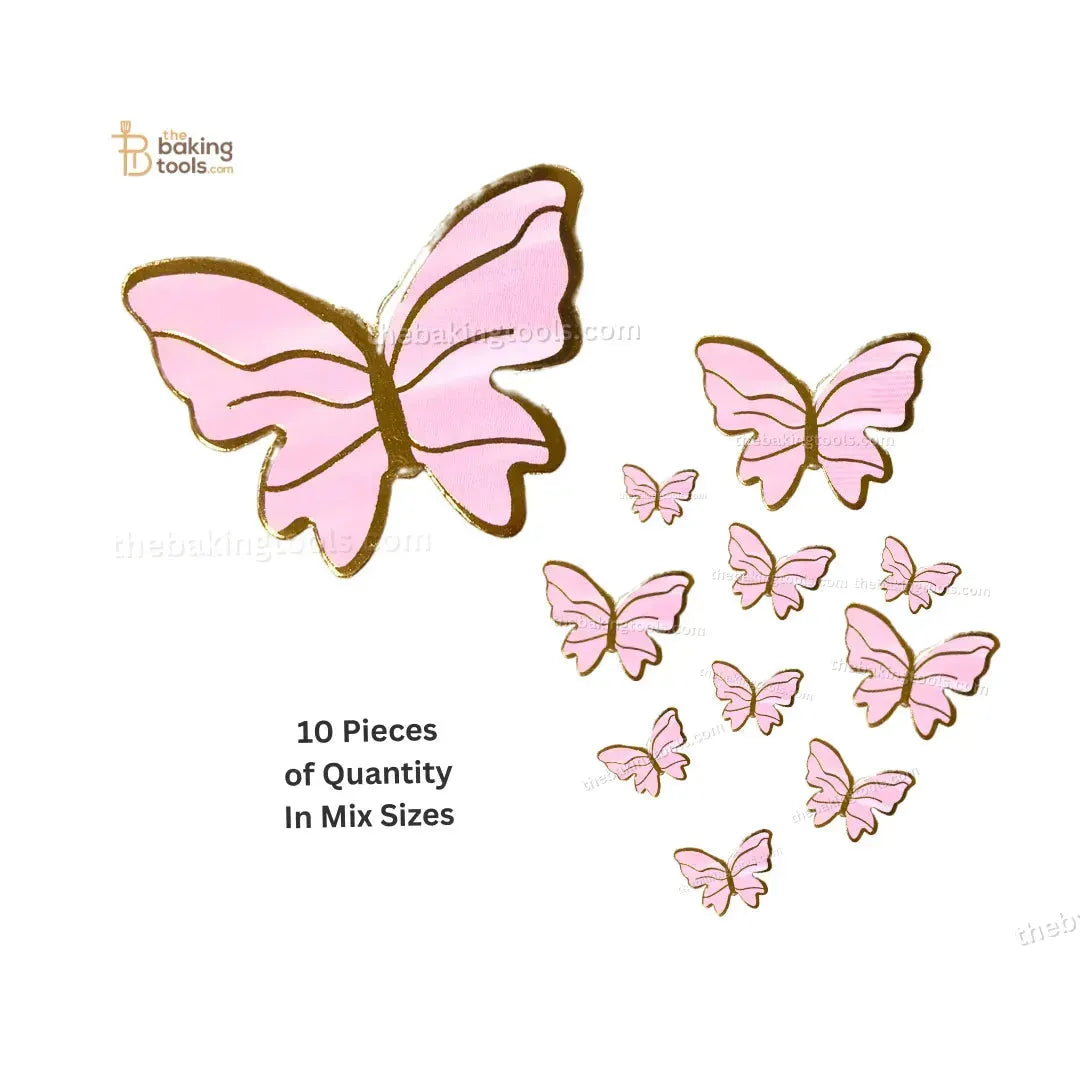 Paper Butterflies Cake Toppers Pack Of 10 | Mix Sizes - 043 - thebakingtools.com