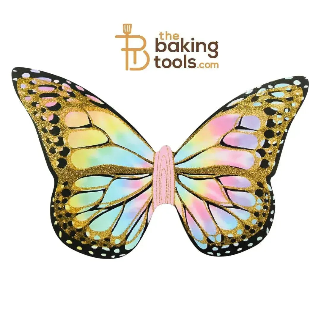Pastel Rainbow Colour Giant Paper Butterfly Cake Topper 01 - thebakingtools.com