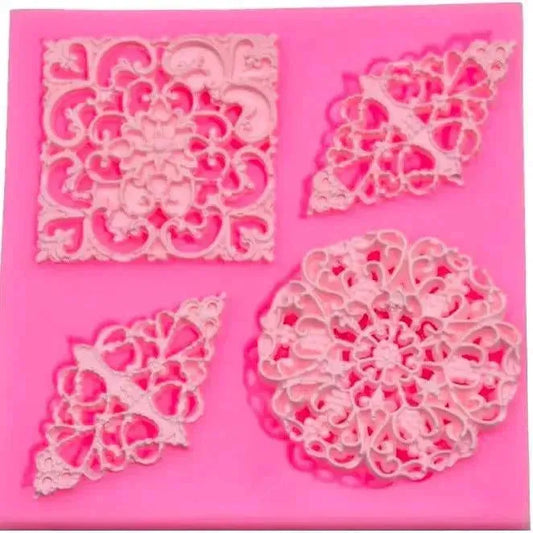 Patch Work 1 - Silicone Fondant Gum Paste Mould - thebakingtools.com