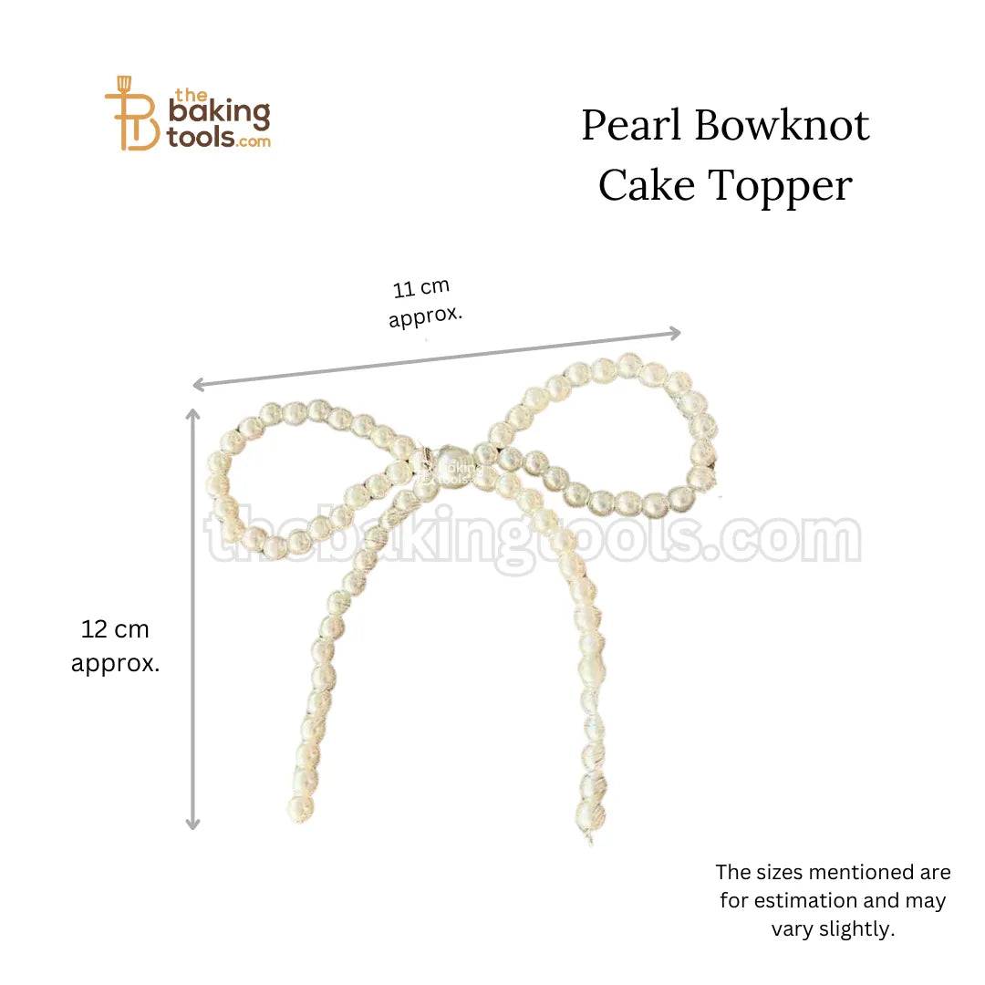 Pearl Bowknot Cake Topper | Cake Topper | Bow | Pearl | Cake Decor - thebakingtools.com