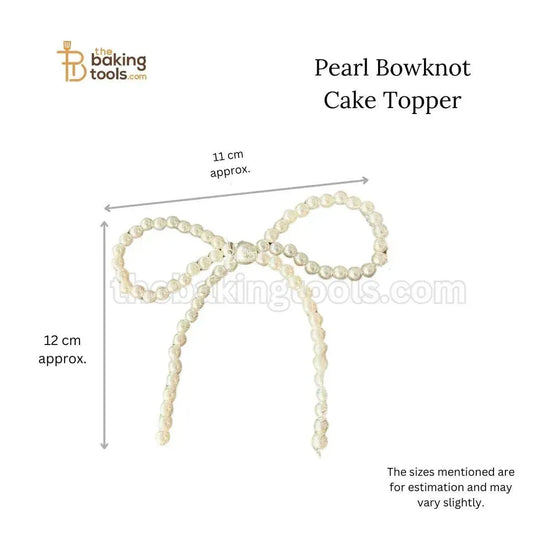 Pearl Bowknot Cake Topper | Coquette Cake Topper Pearl Bow Knot Charm - thebakingtools.com