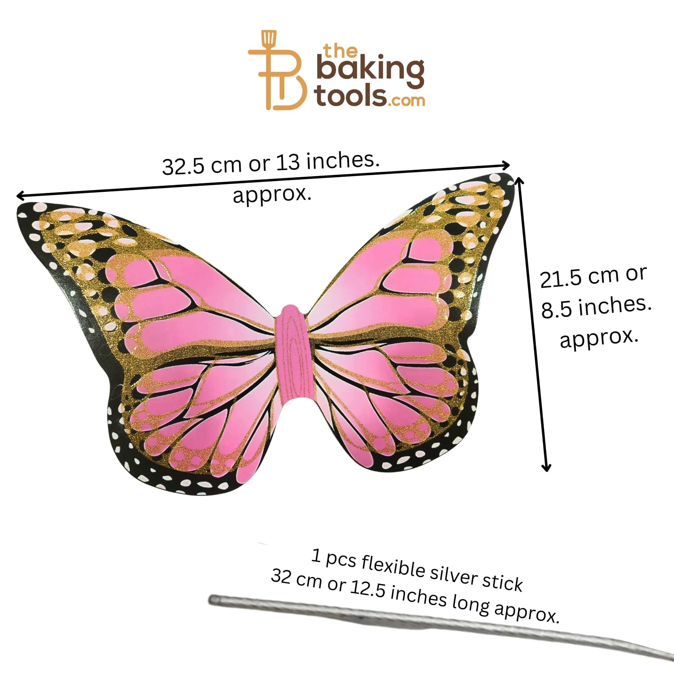 Pink Colour Giant Paper Butterfly Cake Topper 04 - thebakingtools.com