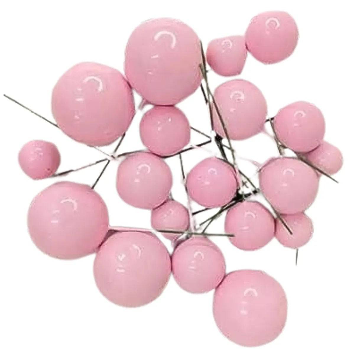 Pink Faux Ball Cake Topper - Pack of 20 Pieces - thebakingtools.com