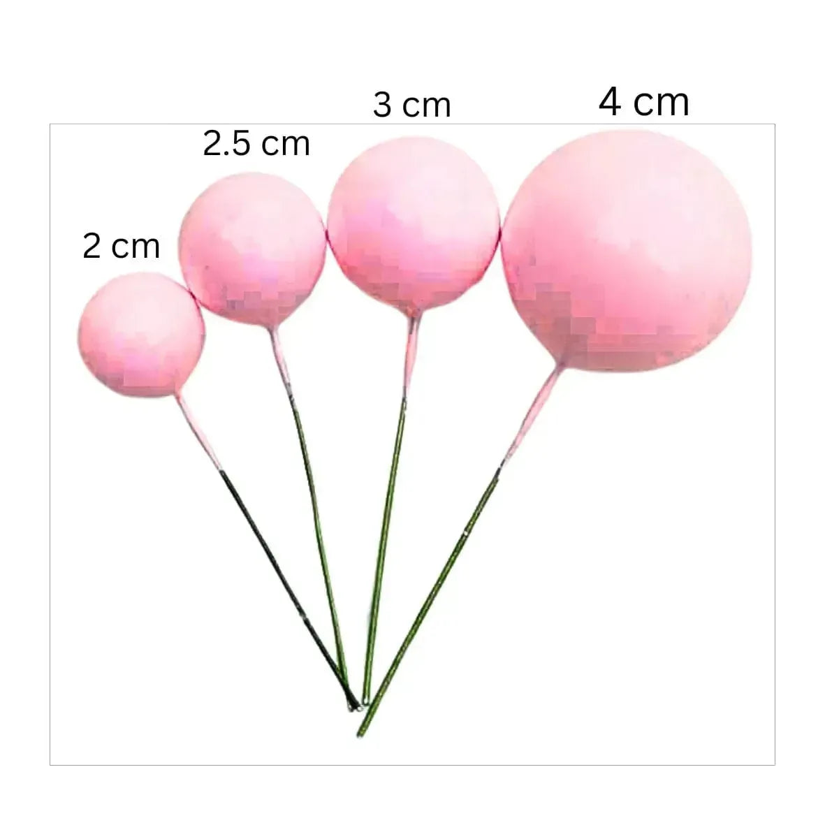 Pink Faux Ball Cake Topper - Pack of 20 Pieces - thebakingtools.com