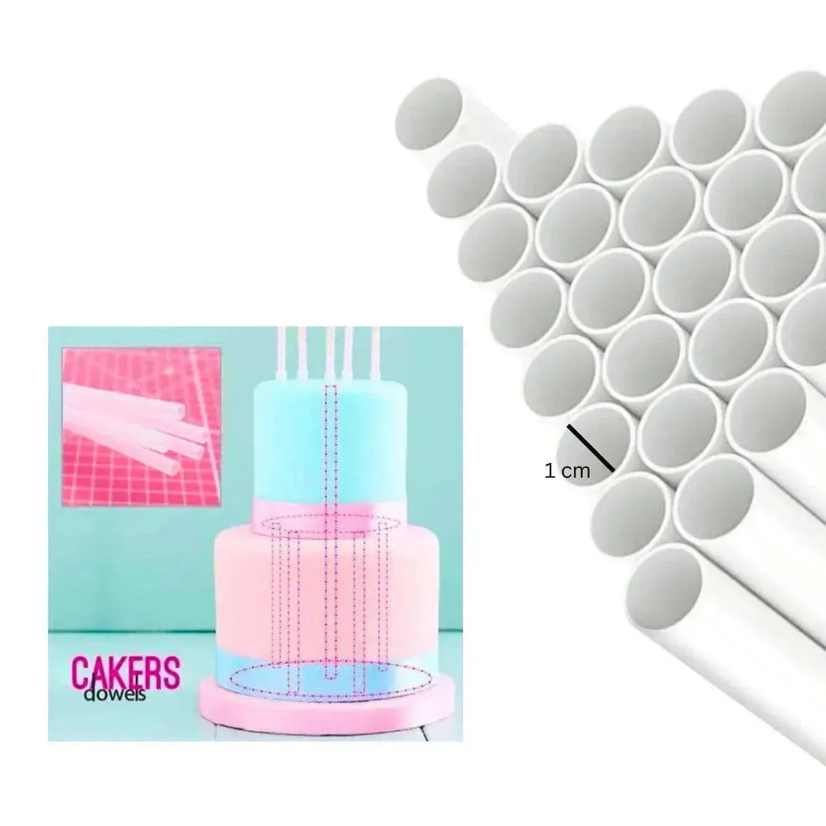 Plastic Cake Dowels 12 inch-Pack of 8 - thebakingtools.com