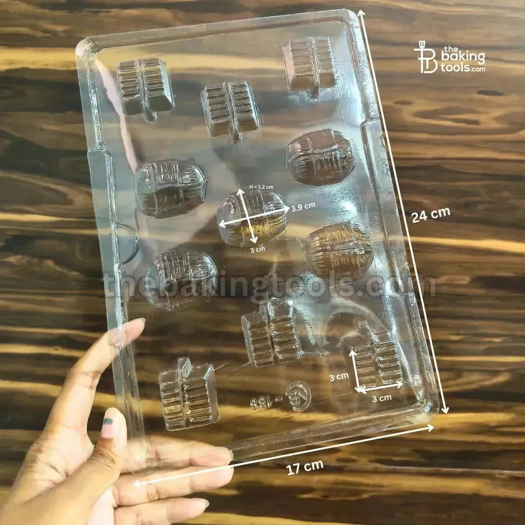 11 Cavity Sutli Bomb And Small Ladi Bomb Shaped Diwali Firecracker Plastic Patakha Chocolate Mould - 010 | PVC Chocolate Mould - thebakingtools.com