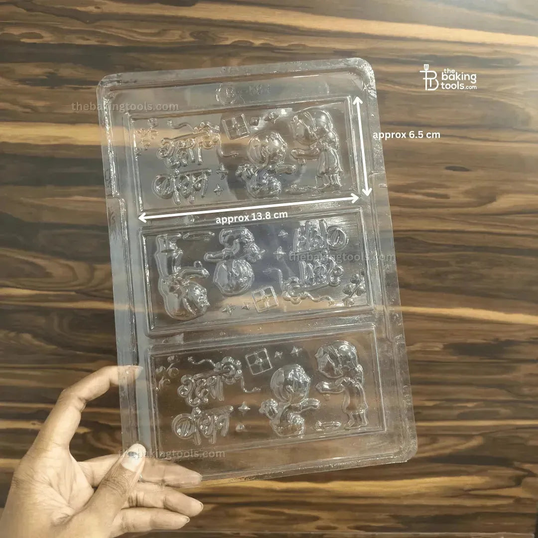 Rakhi Plastic Chocolate Mould | 3 Cavity PVC Chocolate Mould