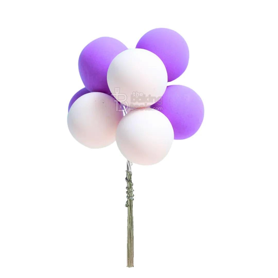 Purple And White Balloon Soft Ball Cake Topper - thebakingtools.com