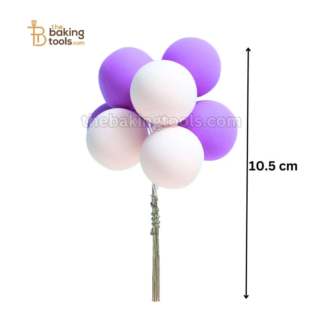 Purple And White Balloon Soft Ball Cake Topper - thebakingtools.com