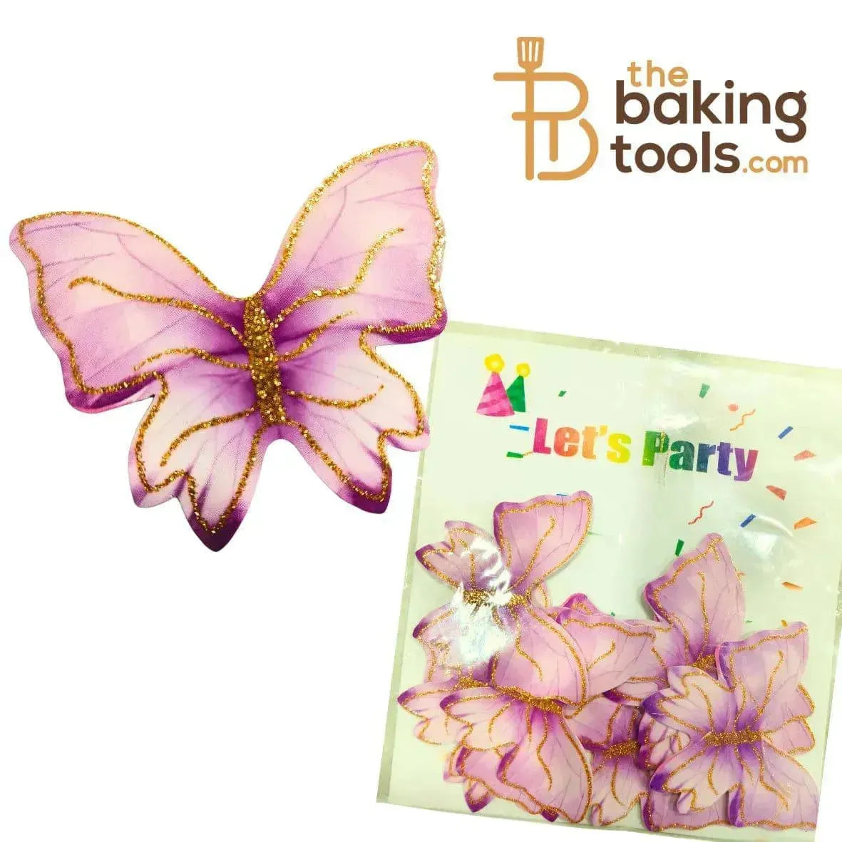 Purple Paper Butterfly Cake Topper (Pack Of 10) 004 - thebakingtools.com