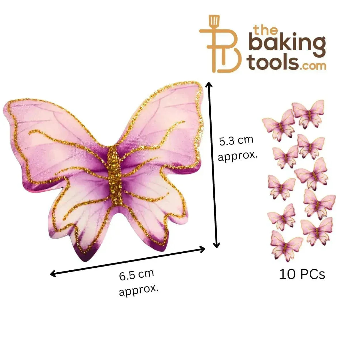 Purple Paper Butterfly Cake Topper (Pack Of 10) 004 - thebakingtools.com