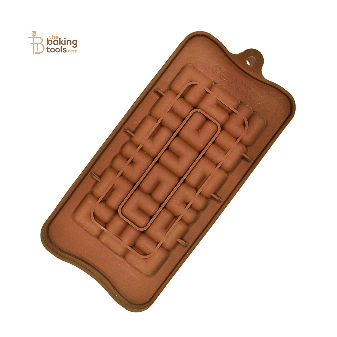 Puzzle Design Silicone Chocolate Bar Mould - thebakingtools.com