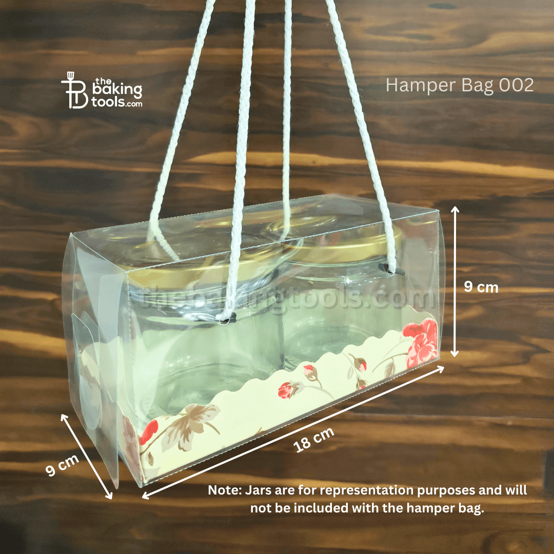 PVC Hamper Bag - 02 | For Chocolates & Cake Jar | Pack of 10 - thebakingtools.com