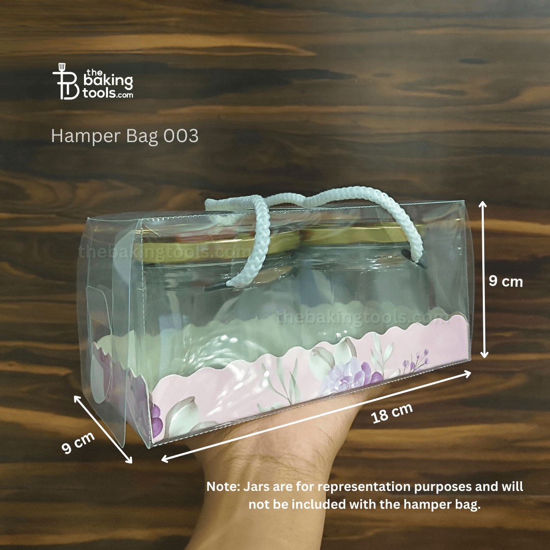 PVC Hamper Bag - 03 | For Chocolates & Cake Jar | Pack of 10 - thebakingtools.com