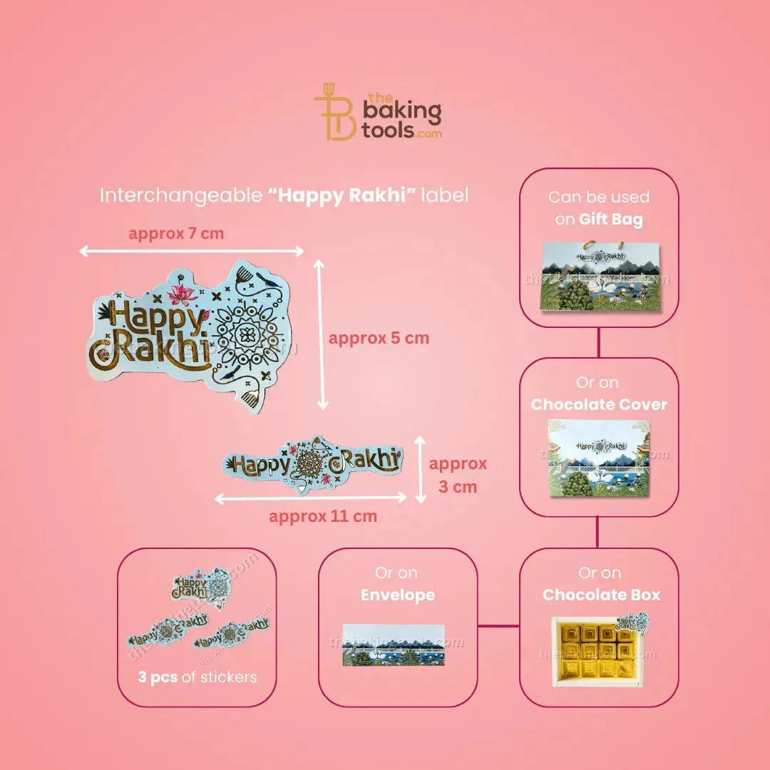 Rakhi Hamper Collection 07 | Chocolate Box, Gift Bag, Envelope & DIY Card - thebakingtools.com