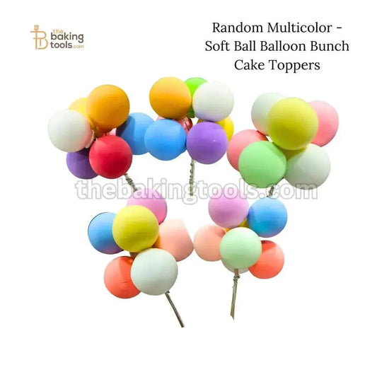 Random Multicolor - Soft Ball Balloon Cake Toppers (1 Bunch) - thebakingtools.com