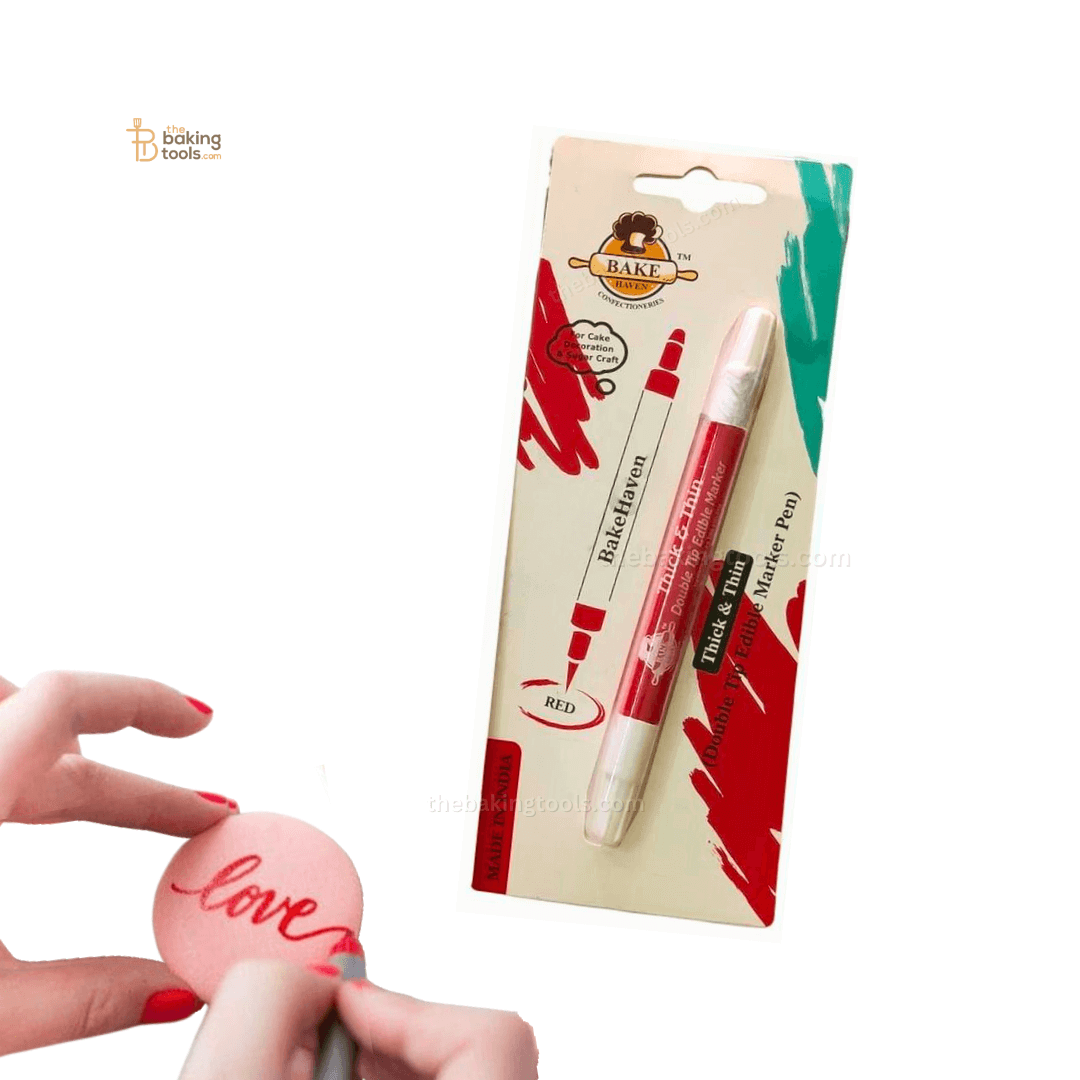 Bakehaven Edible Red Marker Pen With Double Tip | The Baking Tools - thebakingtools.com